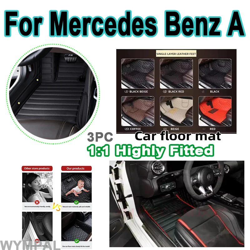 

Luxury Anti-dirt Car Floor Mats For Mercedes Benz A Class W177 2019~2021 Pads Carpet Non-slip Dirt-resistant Car Accessories set