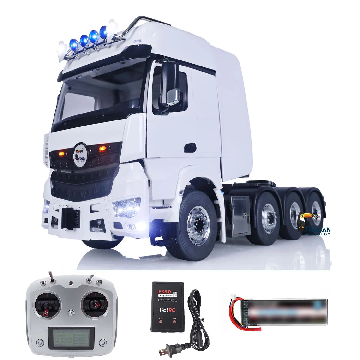 RTR LESU 8X8 RC 1/14 Tractor Truck Metal Chassis 4 Axles Remote Control Car Model Smoking Unit Lights Sounds Toy THZH1537