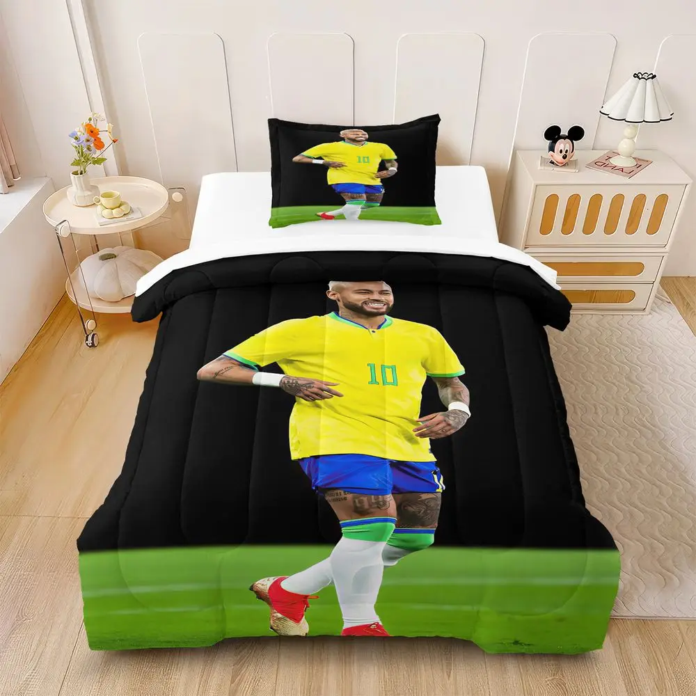 Blonde Athlete Yellow Uniform Print Comforter Set Quilt Bedding Set Pillowcase Sports Lover Leisure Room Warm Quilt Set