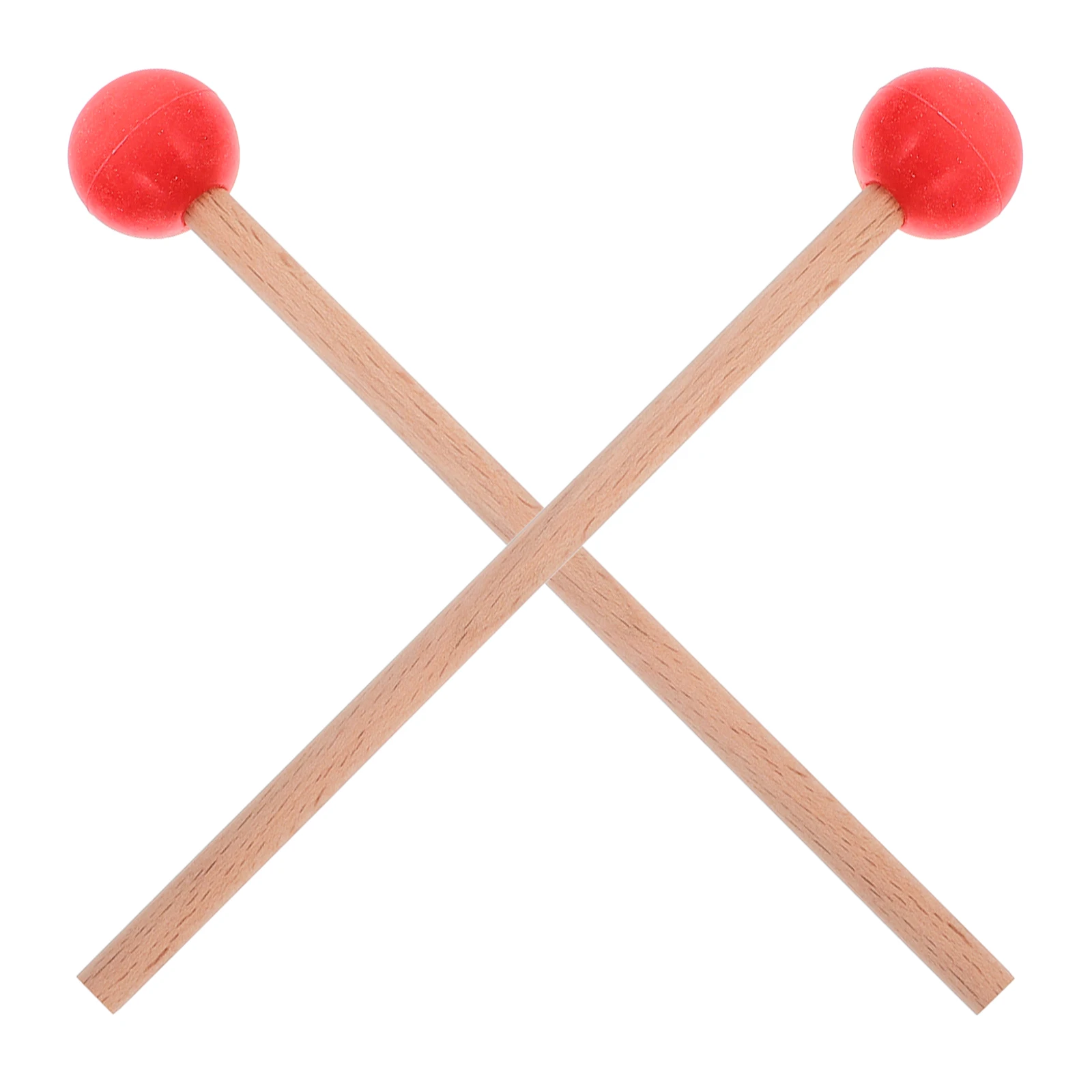 

2pcs Marimba Mallets Red Drumsticks Lightweight Percussion Sticks Rubber Tips Beginners Kids Musical Instruments
