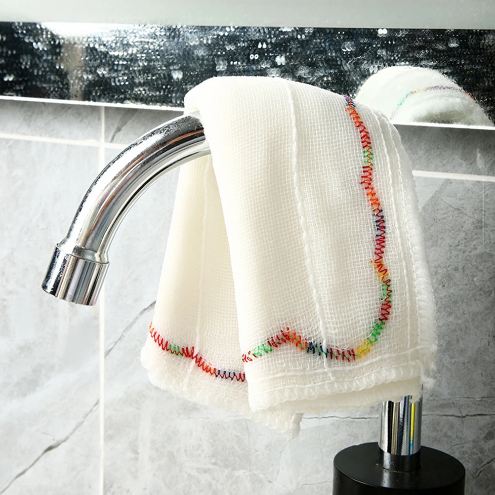 

3pcs 30cm Square Water Absorbent Oil Resistant Cotton Dish Cloths Reusable Kitchen Cleaning Towels White for Dishes Countertops