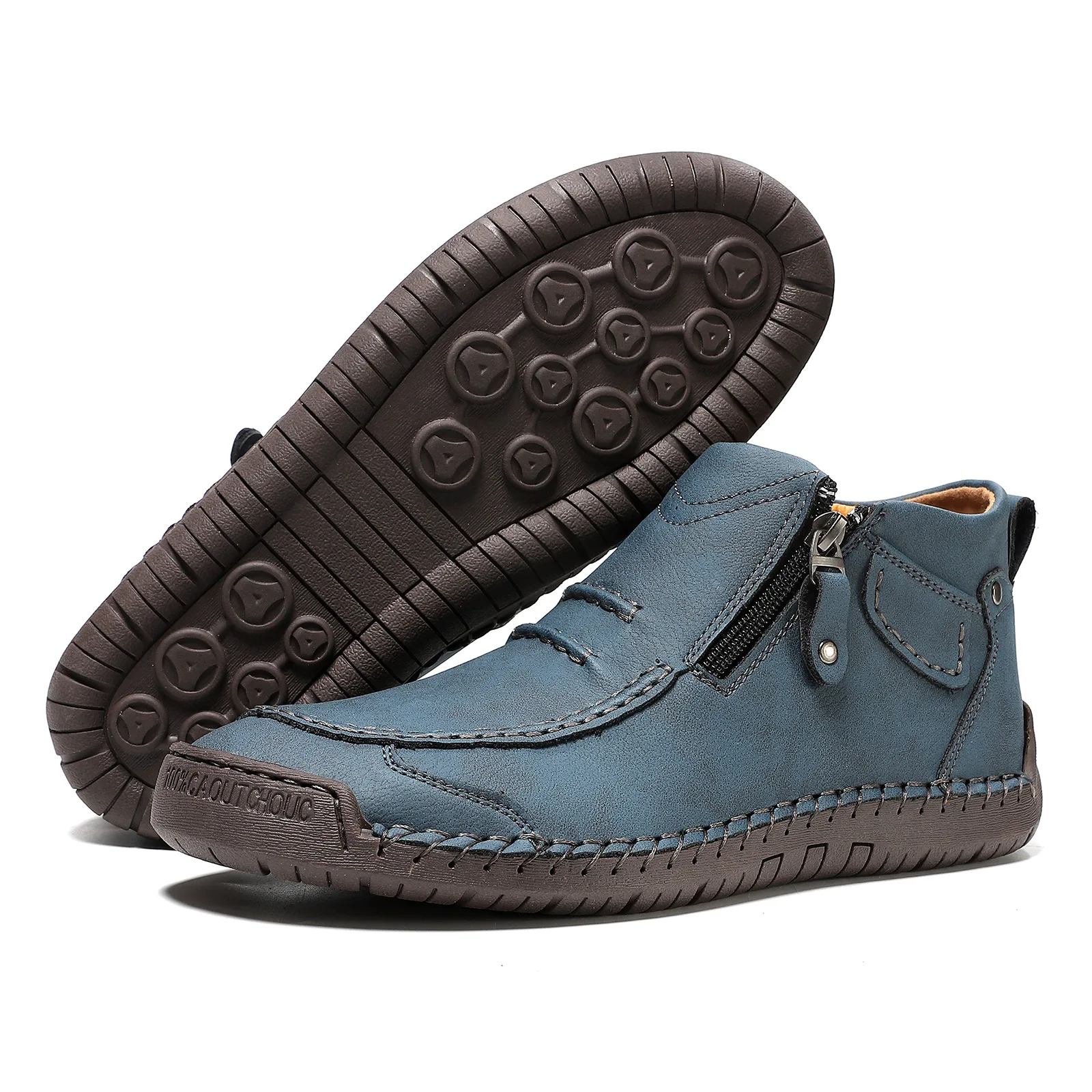 جديد الخريف اليدوية جلد الرجال الأحذية في الهواء الطلق تصميم أحذية رياضية رجل تنفس أحذية من الجلد عادية الرجال حذاء من الجلد الخريف حجم كبير