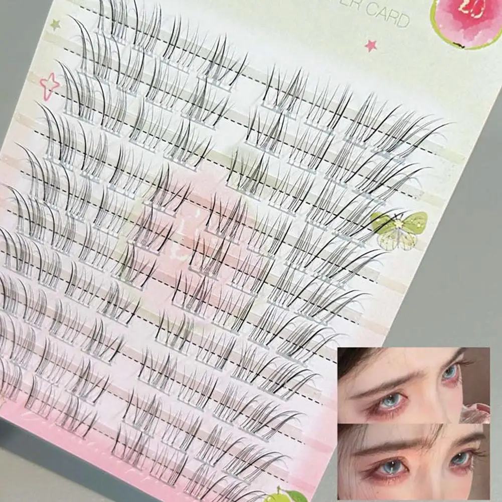 접착제 필요 없음 자체 접착 가짜 속눈썹 부드럽고 푹신한 단일 클러스터 세그먼트 밍크 속눈썹 연장 뷰티 메이크업