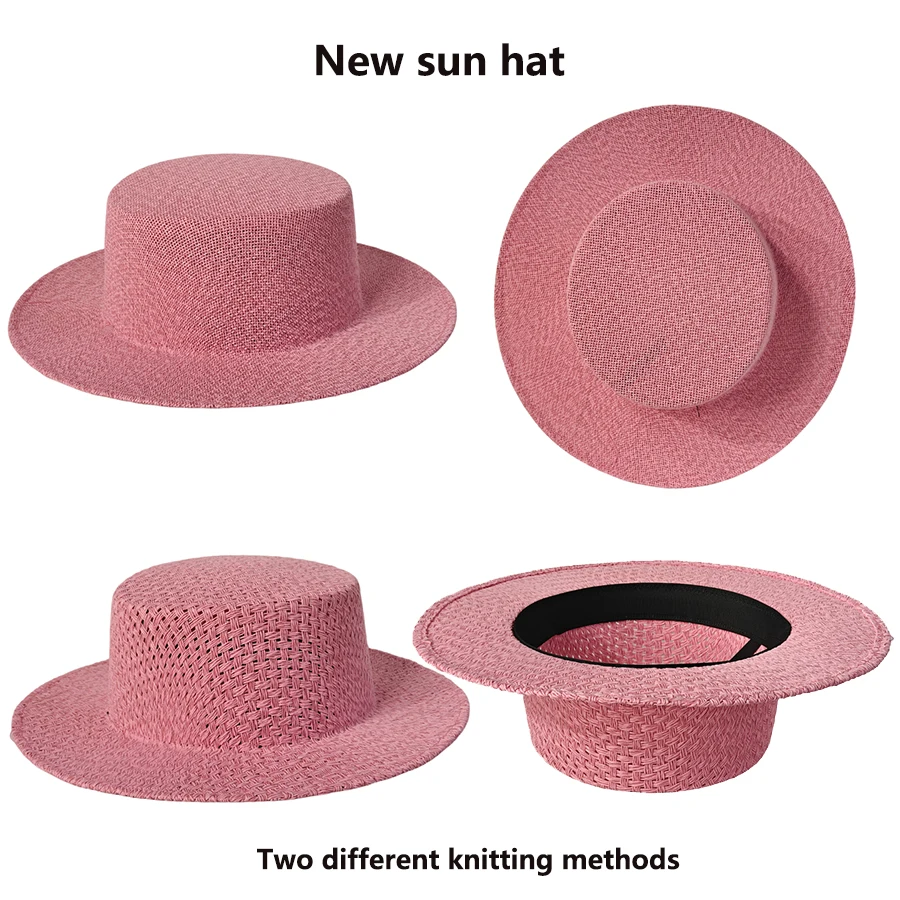 Hollow Boater Summer Sun Hat Wide Brim Falt Panama Summer Beach Hat for Women Men Sun Beach Hat Wedding Hat chapeau femme