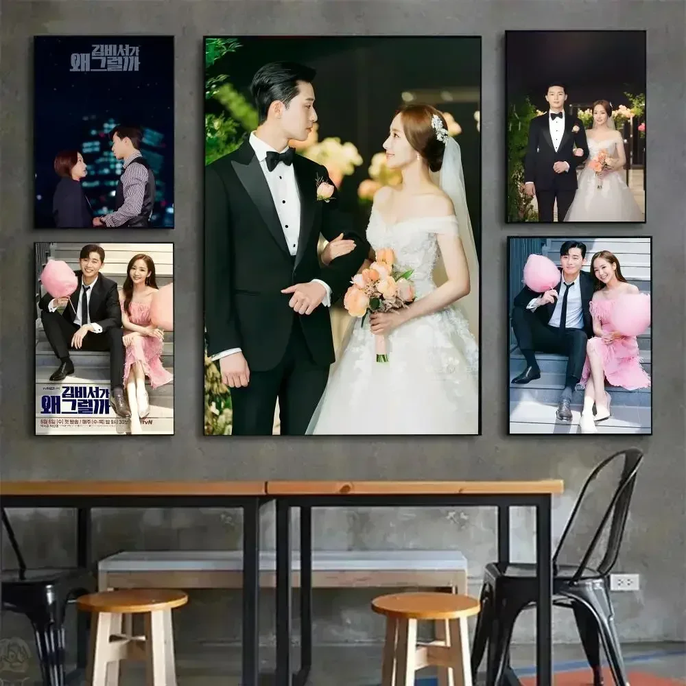 W-What‘s Wrong With Secretary Kim Poster Poster Painting Wall Art Mural for Living Room Home Decor and Gifts