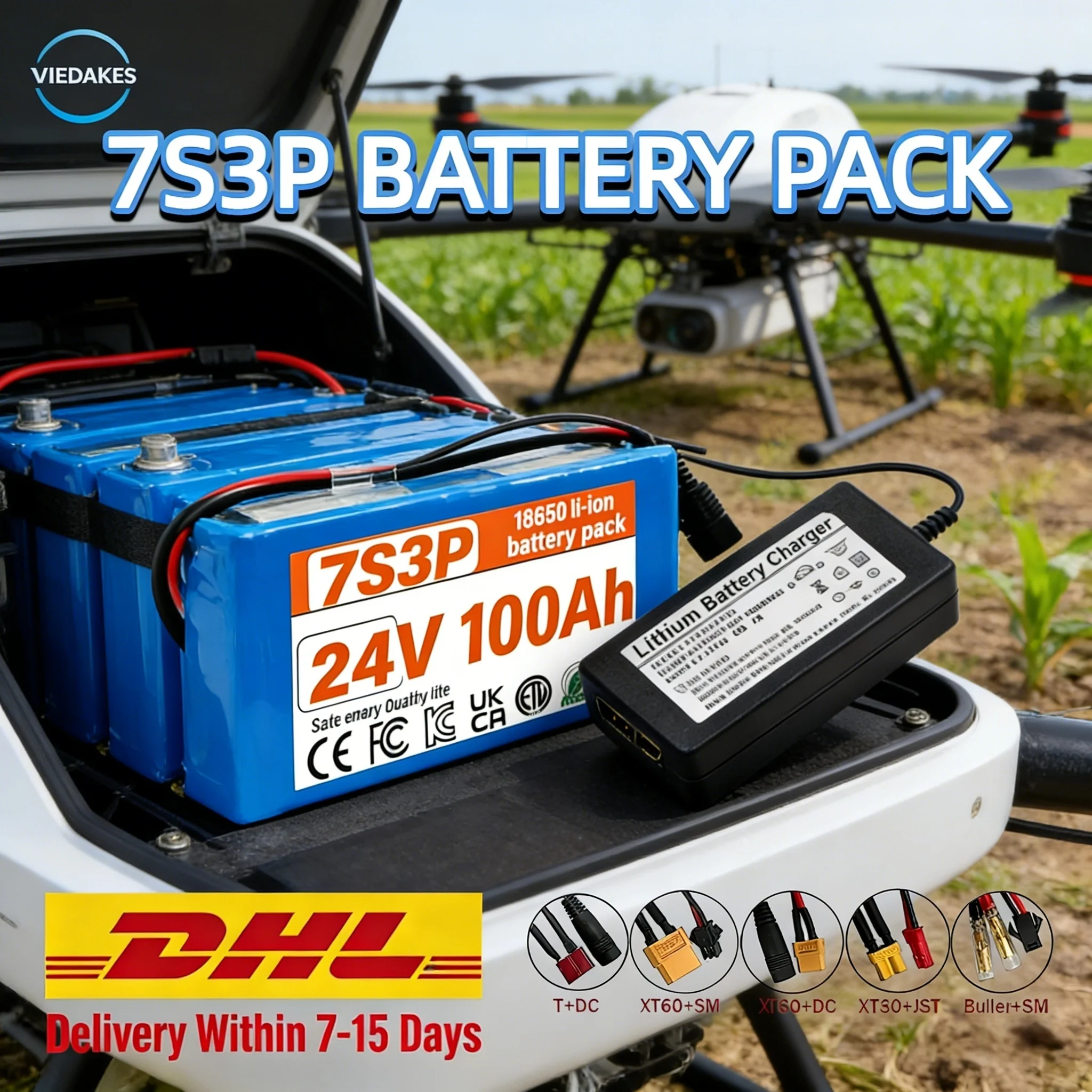 

29.4V 100Ah 7S3P 18650 battery lithium battery Suitable for 24V-29.4V motors Lithium ion Battery pack + 2A Charger