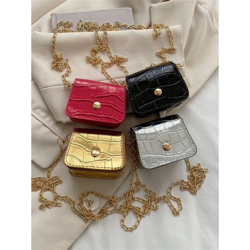 

Мини-сумка Tide Bag с каменным узором, модная сумка через плечо, сумка-багет, красная подарочная сумка, детская сумка