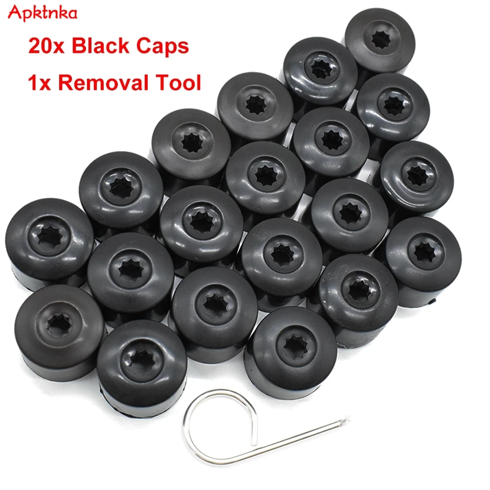 28mm 20x Wheel Center Nut Cover Lug Bolt Grey Cap With Removal Tool For VW Golf MK7 Touran Scirocco Beetle Jetta 2015 2016 2017