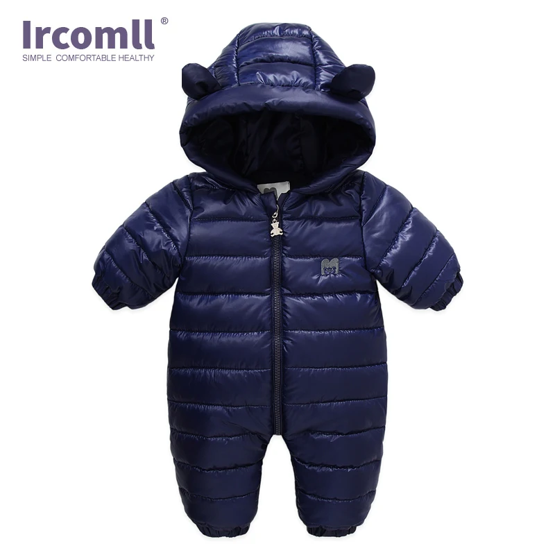 Ircomll infant baby spring autumn romper jacket jumpsuit baby toddler winter romper cute hoodie snowsuit with gloves