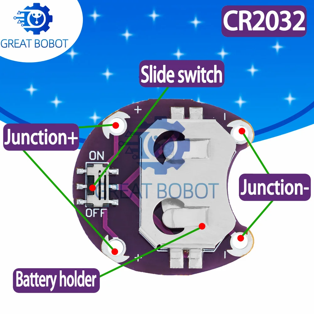 BS 1PCS LilyPad Coin Cell Battery Holder CR2032 Battery Mount Module for arduino DIY KIT