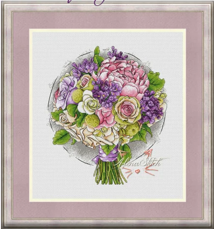 Embroidery Cross Stitch Kits Craft DIY Needlework Cotton Canvas Flower Series - Brilliant Flowers 32CT 28CT Metallic aida