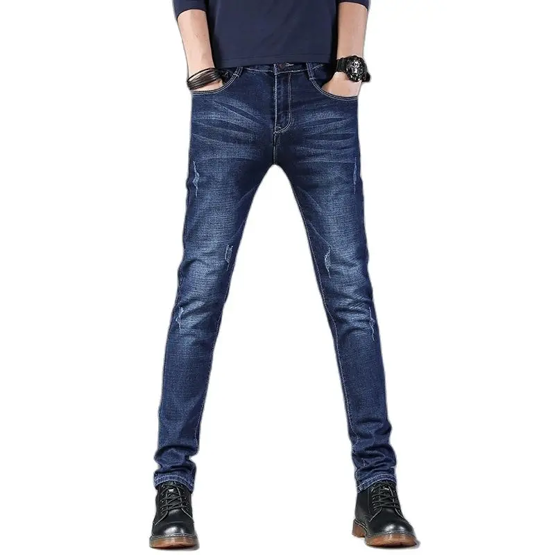 

Batmo 2022 new arrival high quality casual slim elastic jeans men ,male pencil pants,skinny jeans men 1035