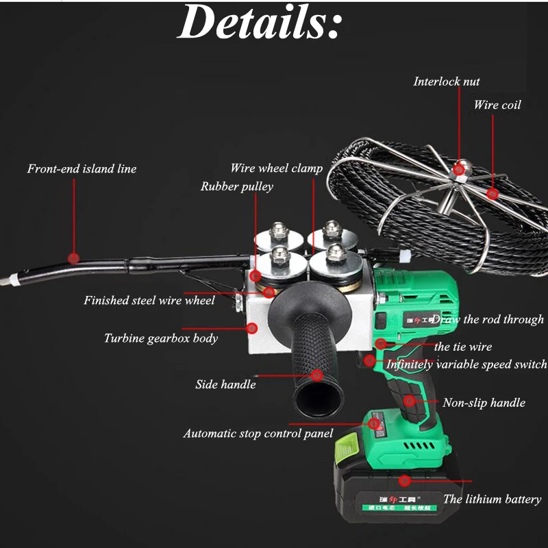 Electrician Wire Cable Threading Device Automatic Electric Pull Line Pipe Threader Electrical Wires Threader Rodder Pull CX-8806