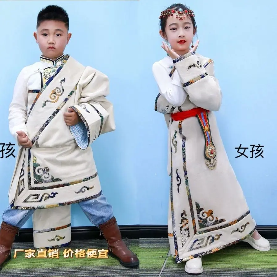 

Children Boys and Girls Tibetan Embroidered Tibetan Robe Thin Jacket Fashion