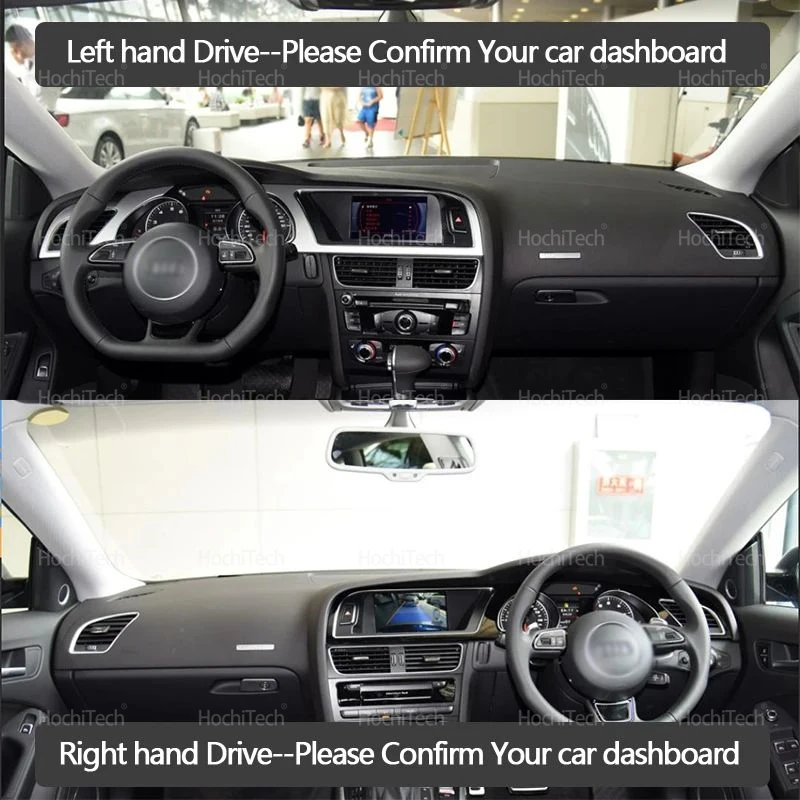 For Audi A4 A5 B8 8T 2007~2016 Car-styling Suede Leather Black/Brown Dashmat Dashboard Cover Pad Dash Mat Carpet Accessories