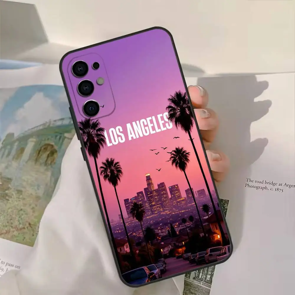 Дорожный чехол для телефона Los Angeles California для Samsung S25, S24, S21, S22, S23, S30, Ultra, S20, Plus, Fe, Lite Black Shell