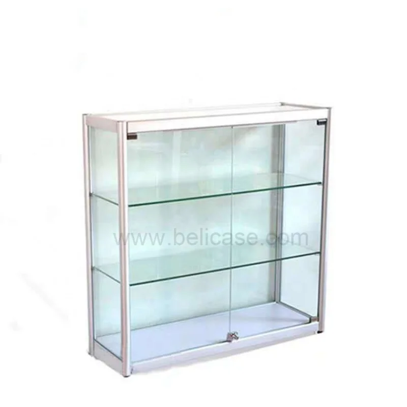 Custom. small display for retail shop cheap price glass display cabinet display showcase with lock