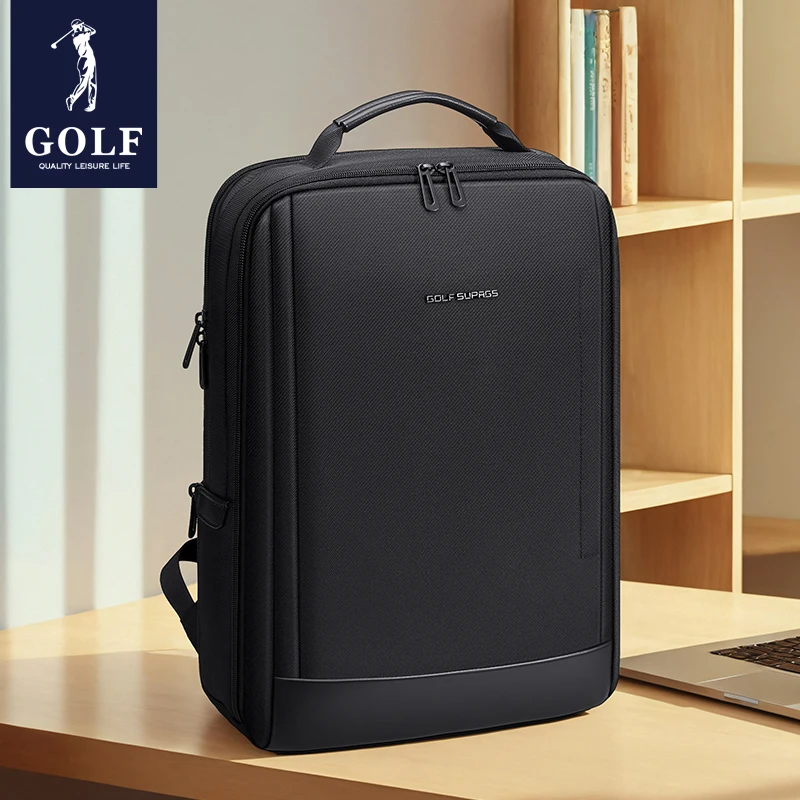 

Рюкзак для ноутбука GOLF для мужчин, 16 дюймов, водонепроницаемый деловой рюкзак, офисный противоударный мужской рюкзак с отделением для iPad, черный