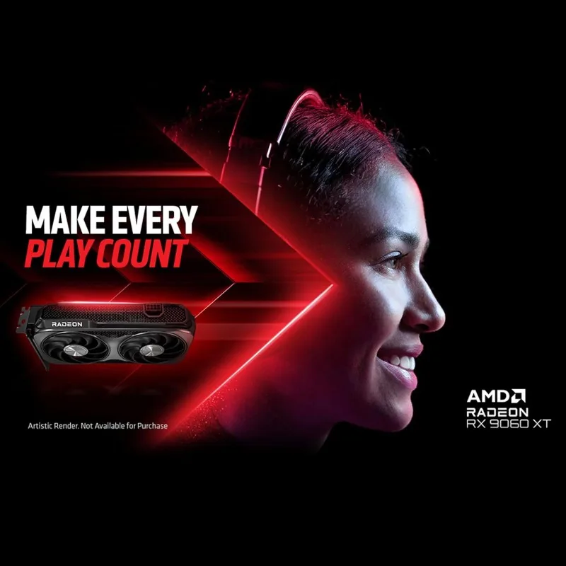 بطاقة رسومات Radeon RX 9060 XT Gaming OC 16G، PCIe 5.0، 16GB GDDR6، GV-R9060XTGAMING OC-16GD بطاقة فيديو