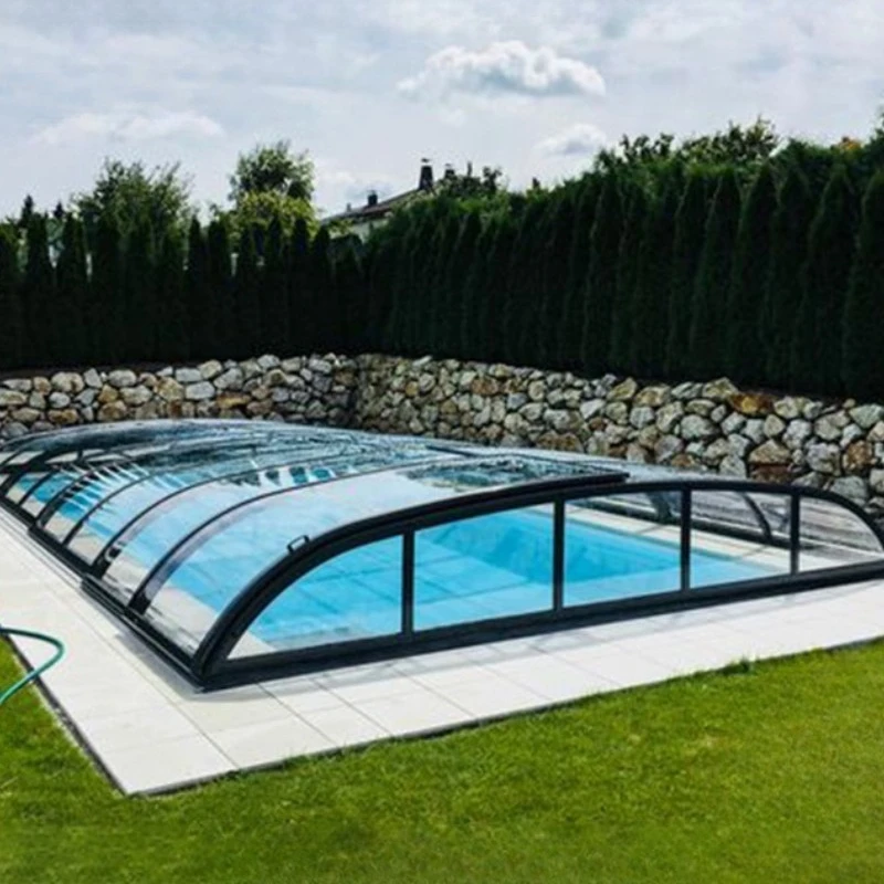 Folding pool cover retractable, pool accessories automatically retractable pool cover