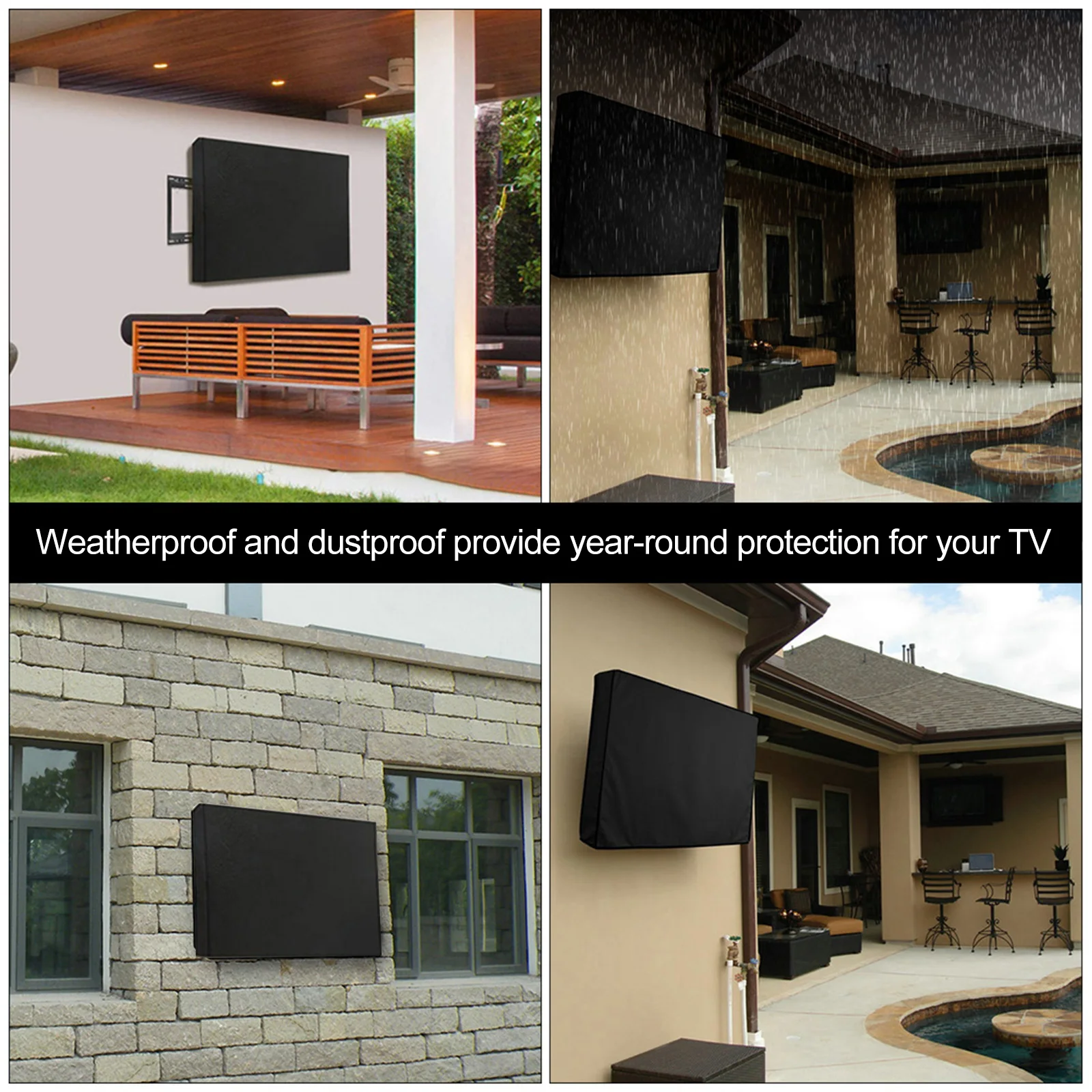 

Waterproof Outdoor Cover Protector Weatherproof Dustproof For 30-32Inch Television Set Durable Screen Cloth Cover Fit Flat