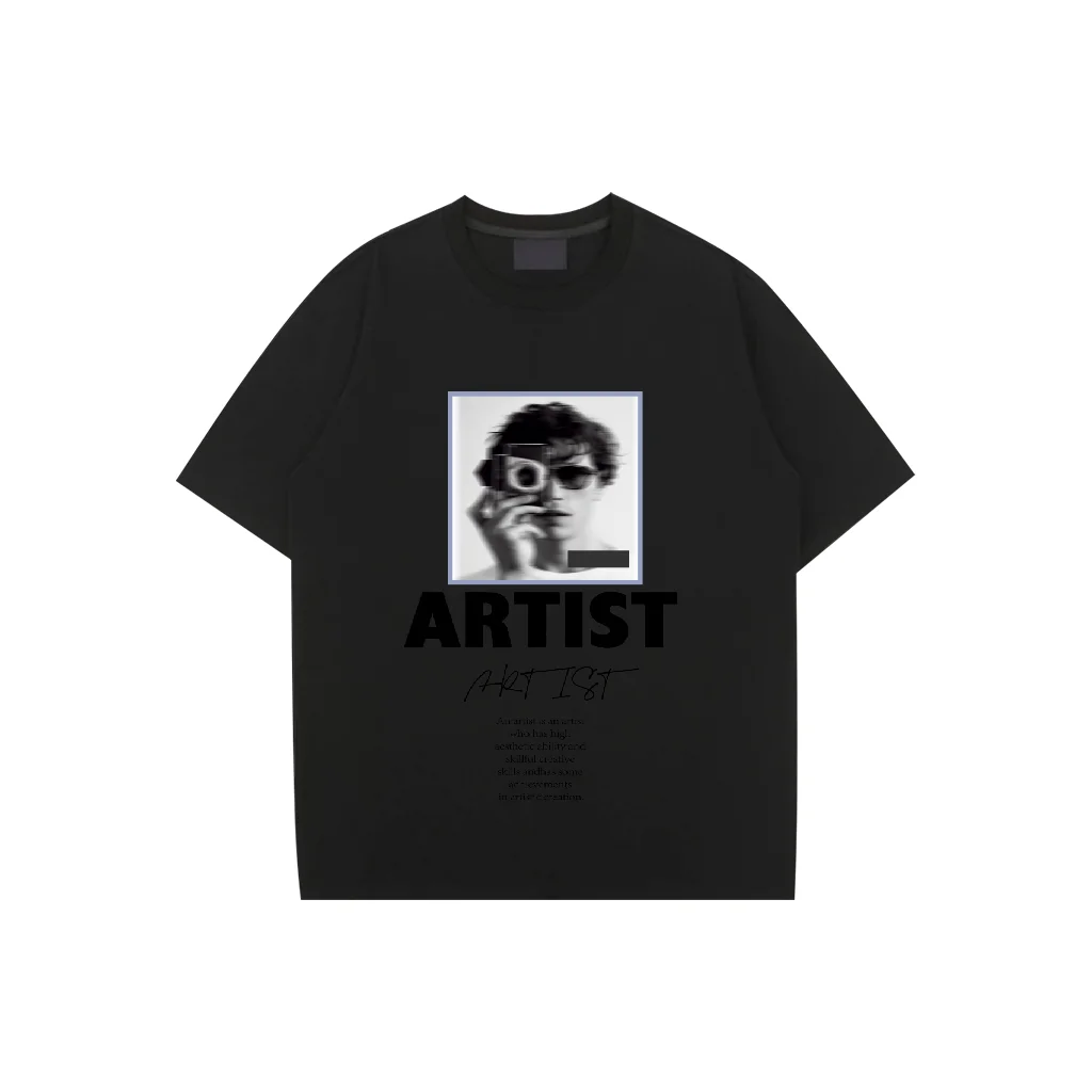 

Men Tshirt Oversized Cotton Letter Streetwear Hip Hop Harajuku Camera Vintage Graphic Short Sleeve Tops Aesthetic Clothing