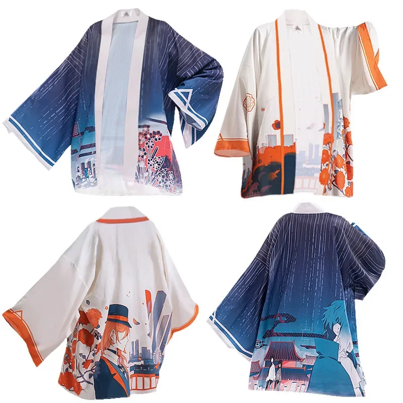 Unisex Cosplay Anime Harajuku Japanese Style Kimono Haori Cardigan Bungo Stray Dogs Dazai Osamu Costume Halloween Dress Up Party