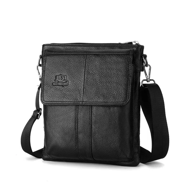 Top-layer Cowhide Men's Single-shoulder Crossbody Vertical Backpack Waterproof Abrasion-resistant Ideal for Business and Outings