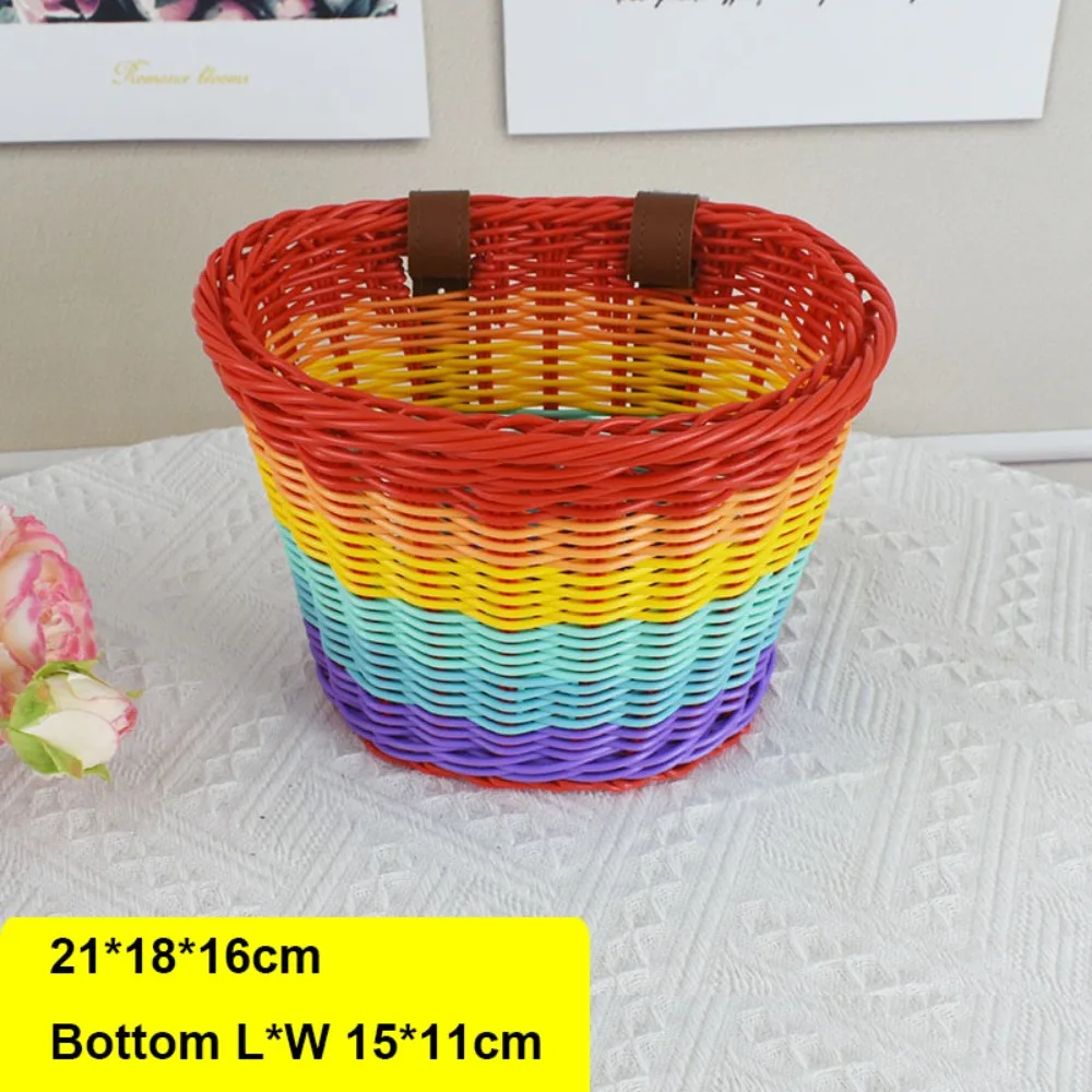 

New Rattan Wicker Bike Basket with Belt 10 Styles Front Handlebar Basket Bicycle Pouch Bicycle Accessories