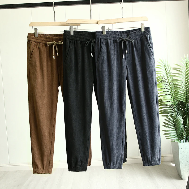 

High Quali Corduroy Straight Leg Casual Pants for Men Faionable Urban Sle Autumn Season Polyester Fiber 00%