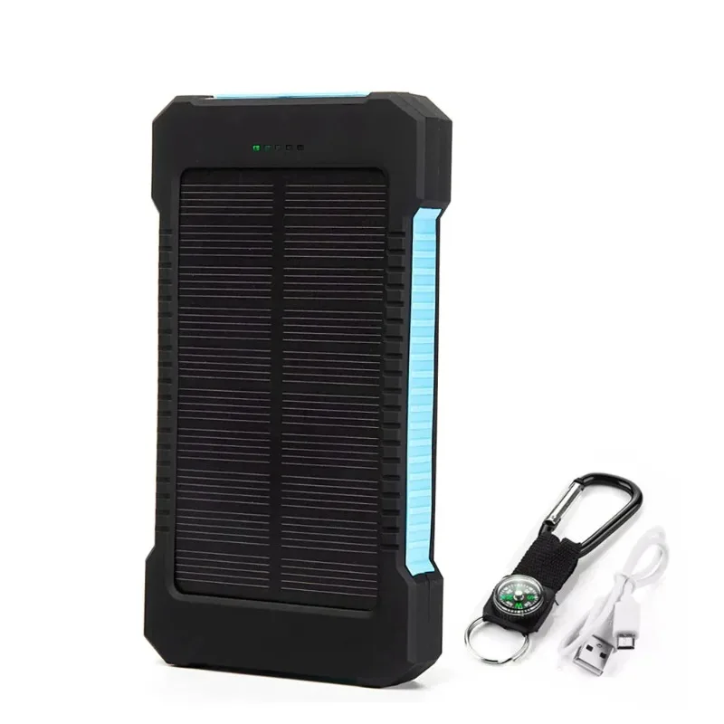 10W 20000mAh Solar Waterproof Emergency Charger External Battery Powerbank for IPhone/ Xiaomi MI Samsung LED SOS Light