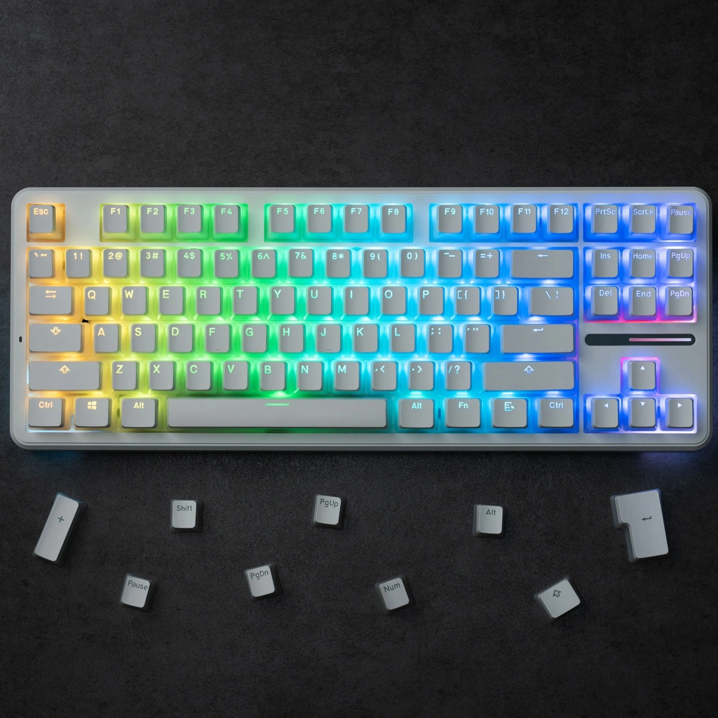 New version of double skin milk pudding transparent keycap closed PBT two-color OEM waterless 61/68/84/87/104, etc