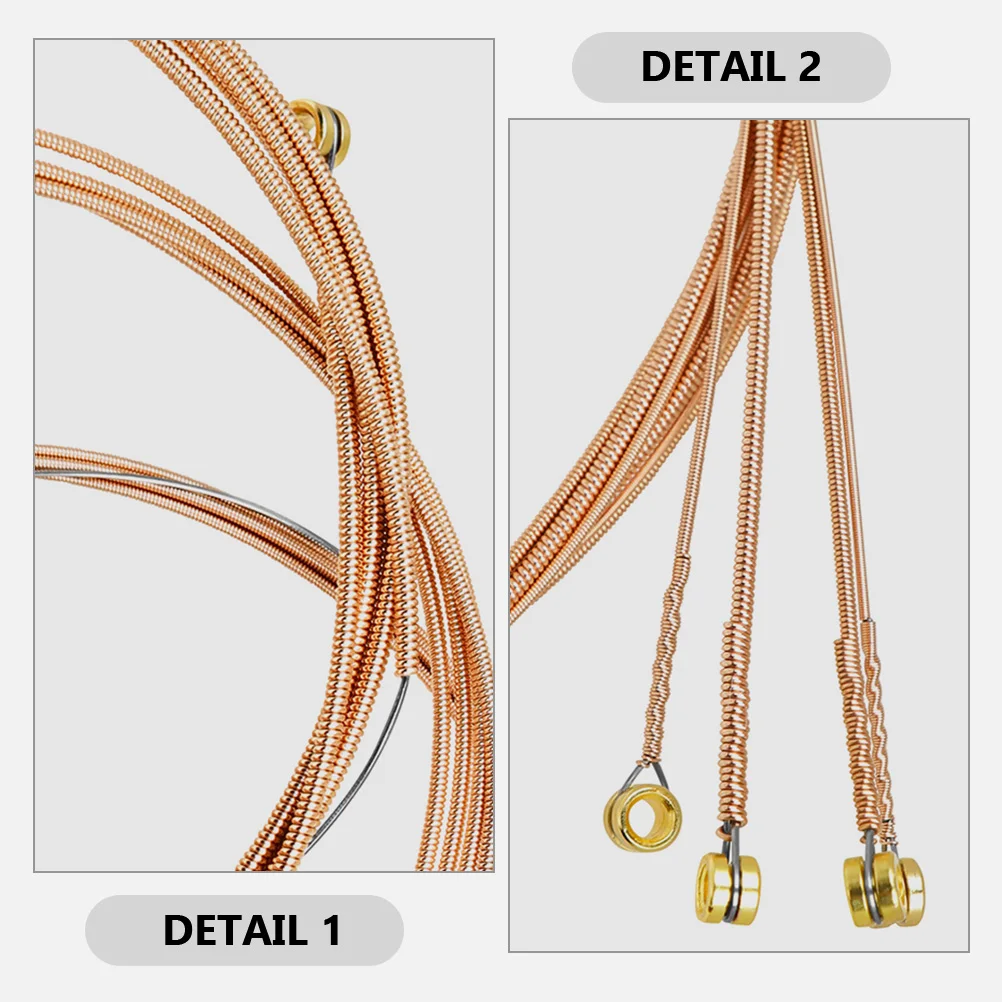 

6pcs Replacement Metal Durable Strong Resonant Clear Sound Easy Install Accessories For String Replacement Acoustic Metal Folk