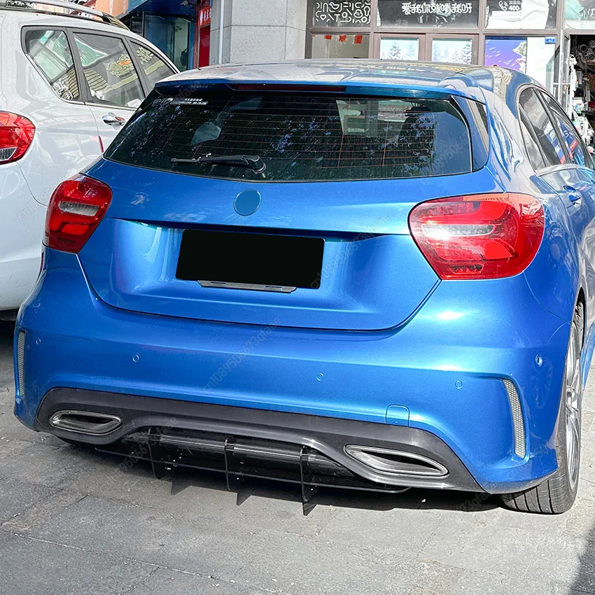 

Задний бампер, диффузор, спойлер, сплиттер для Mercedes Benz A Class W176 AMG Line 2016-2018, глянцевый черный хэтчбек, Bodykit Tuning
