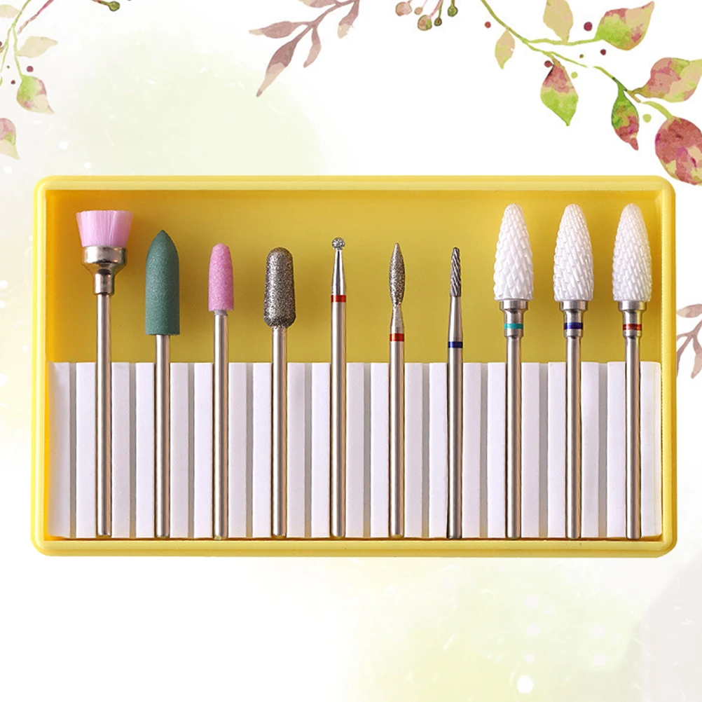 1Set Nagelboren Set Keramische Professionele Manicure Slijpkop Kit voor Acryl Gel Nail Art Gereedschap Manicure Boren