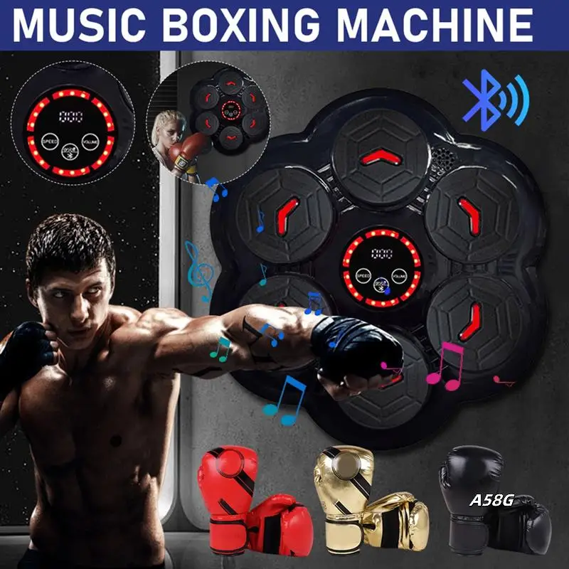 

Adjustable Speed Bluetooth-Compatible Music Boxing Machine Smart Wall-Mount Target Reaction Practice For Kids Adults