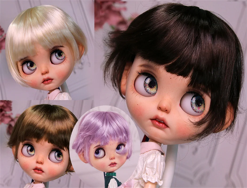 Blythe Small Cloth Wig Soft and Cute Student Girl Becomes Cute More Disorderly Imitation Mohair Material Wig BJD Doll Wig 9-10in