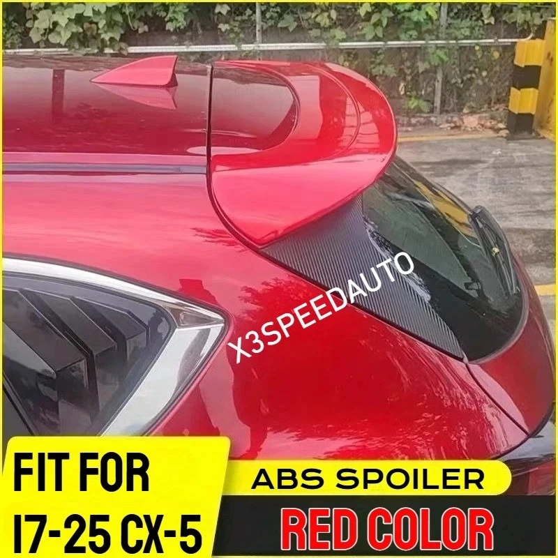 For 2017-2025 Mazda CX-5 CX5 Hatchback Rear Roof Trunk Lid Car Spoiler Wings Black Carbon Exterior  Tuning Accessories Parts