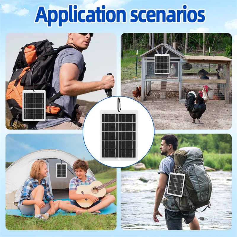 لوحة طاقة شمسية 3 واط مع USB مقاوم للماء المشي لمسافات طويلة والتخييم في الهواء الطلق بطارية محمولة شحن الهاتف المحمول لوحة شحن البنك 5 فولت