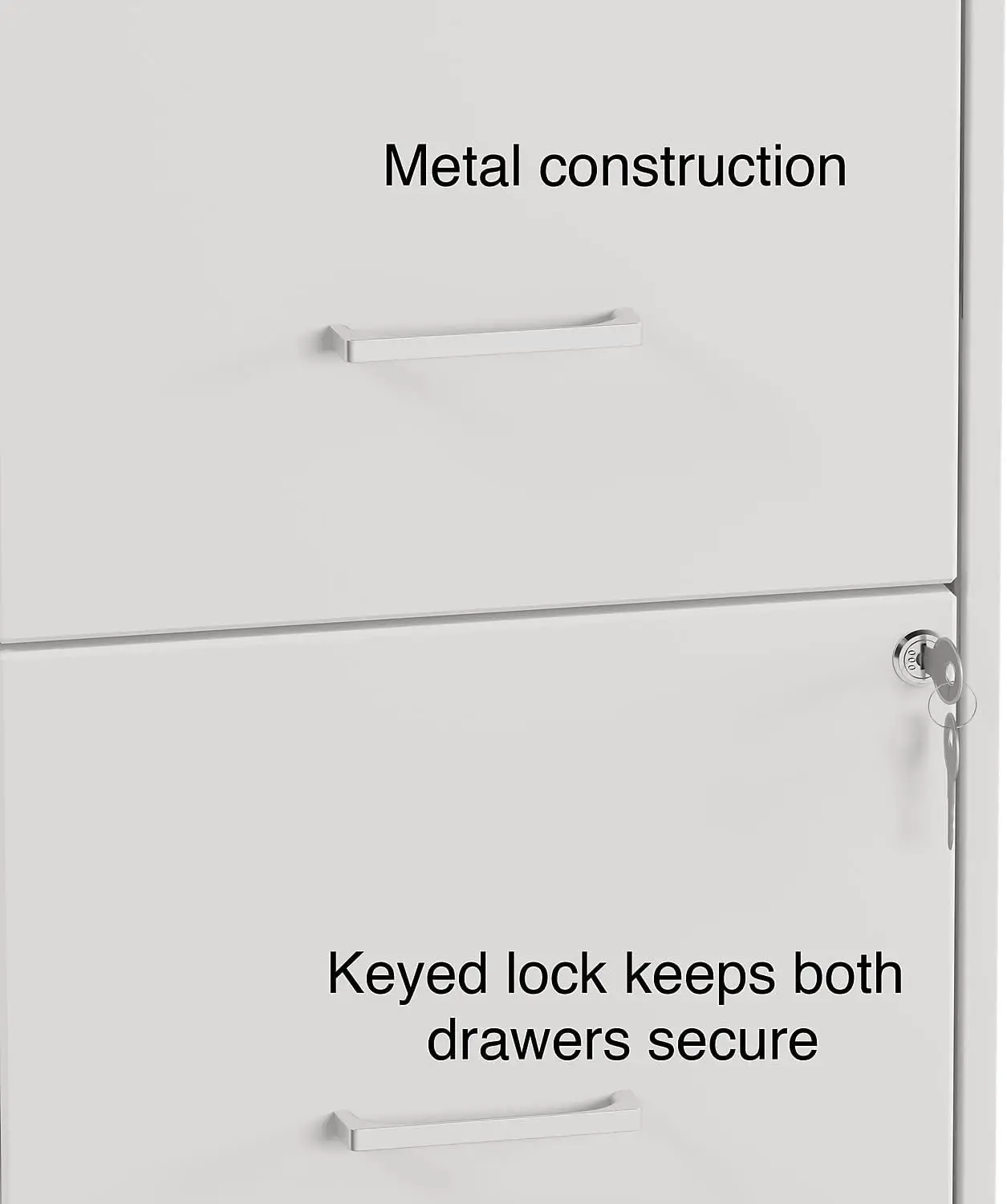 Double drawer vertical mobile filing cabinet, letter size, pearl white, 18 inches