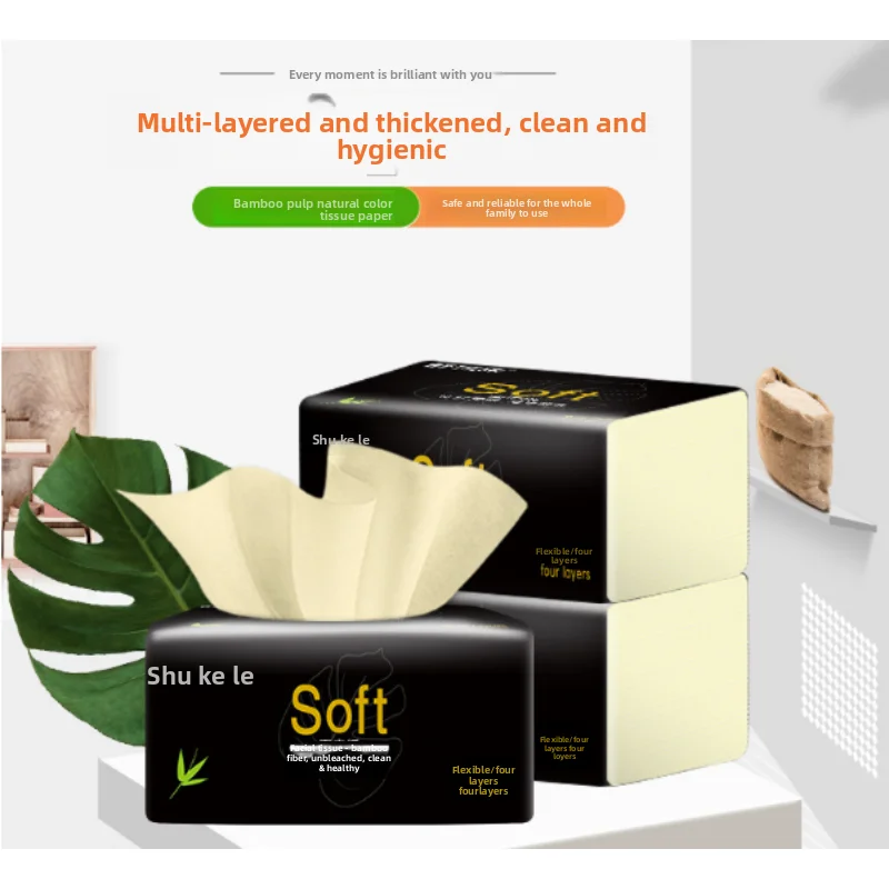 40 Packs Of Natural Bamboo Pulp Soft Facial Tissue Paper 240 Sheets 4 Layers 60 Puffs Per Pack Household Napkins Toilet Paper