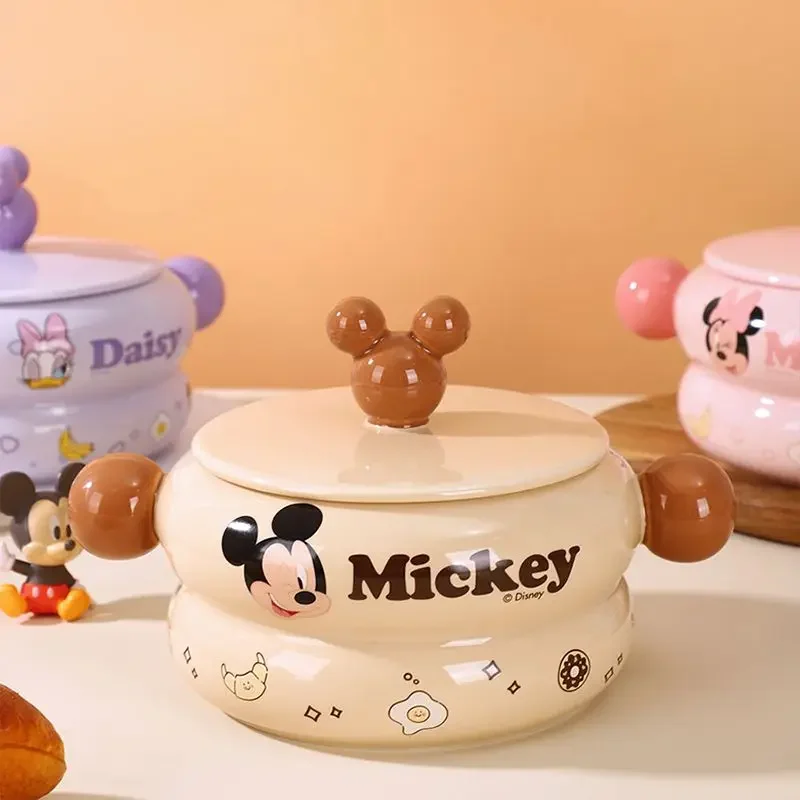 Disney Mickey Minnie Series stoviglie in ceramica Kawaii Cartoon Donald Duck Daisy New Home ciotole e set di stoviglie regalo di compleanno