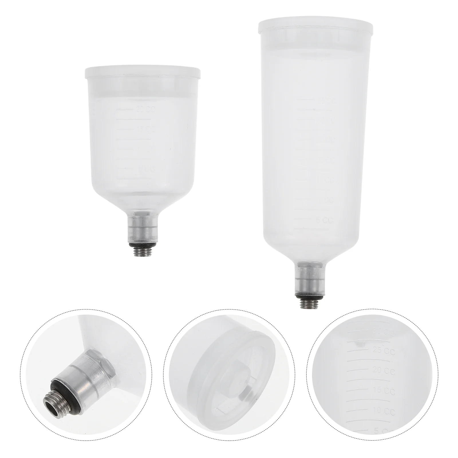 

2 PCS Airbrush Pot Bottles Jar Clear Pigment Dismountable Replaceable Paint Hopper Cup