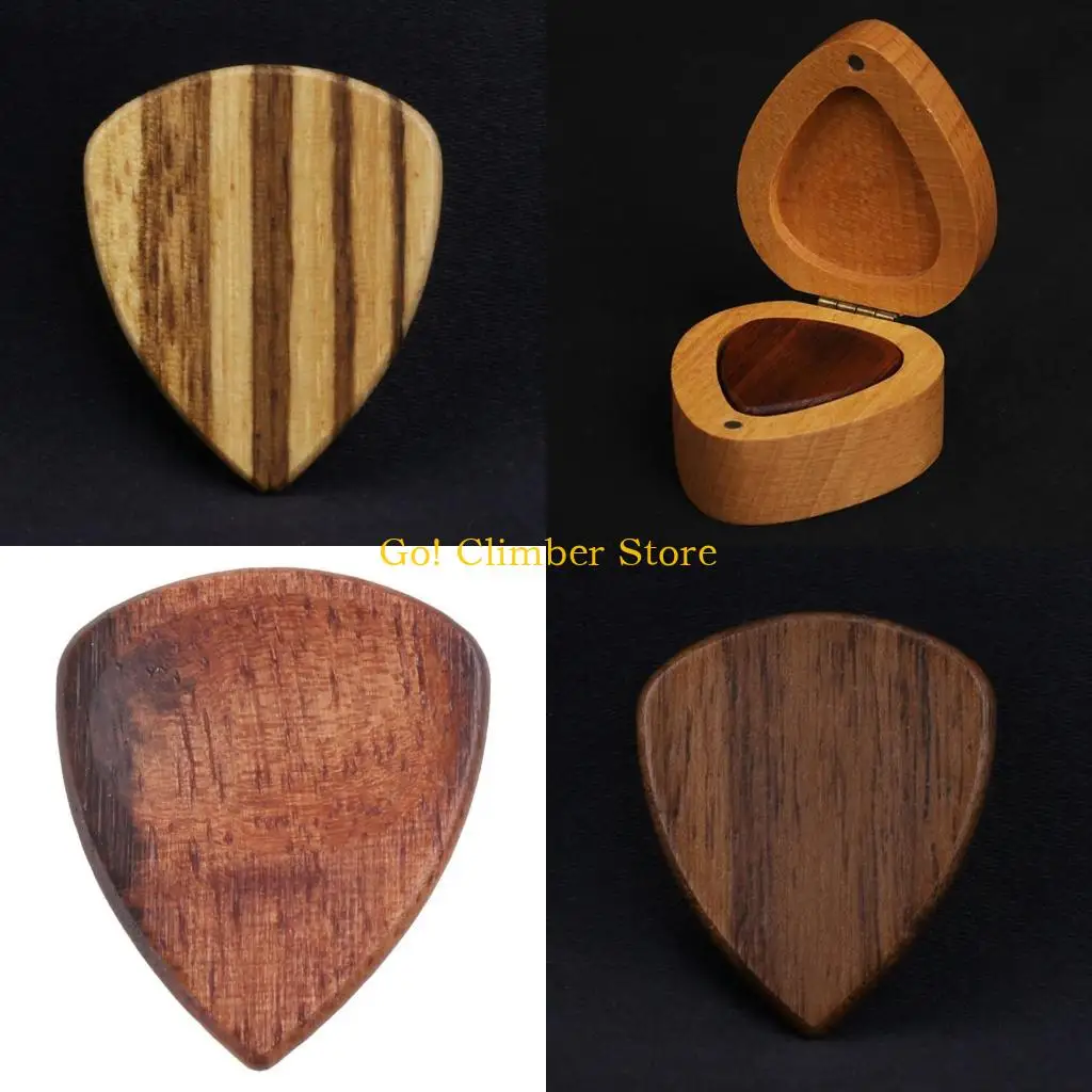 

Q84C Wood Acoustic Guitar Pick Plectrum Hearted Shape Picks Wood, Handmade, Groove Design,Excellent Gift