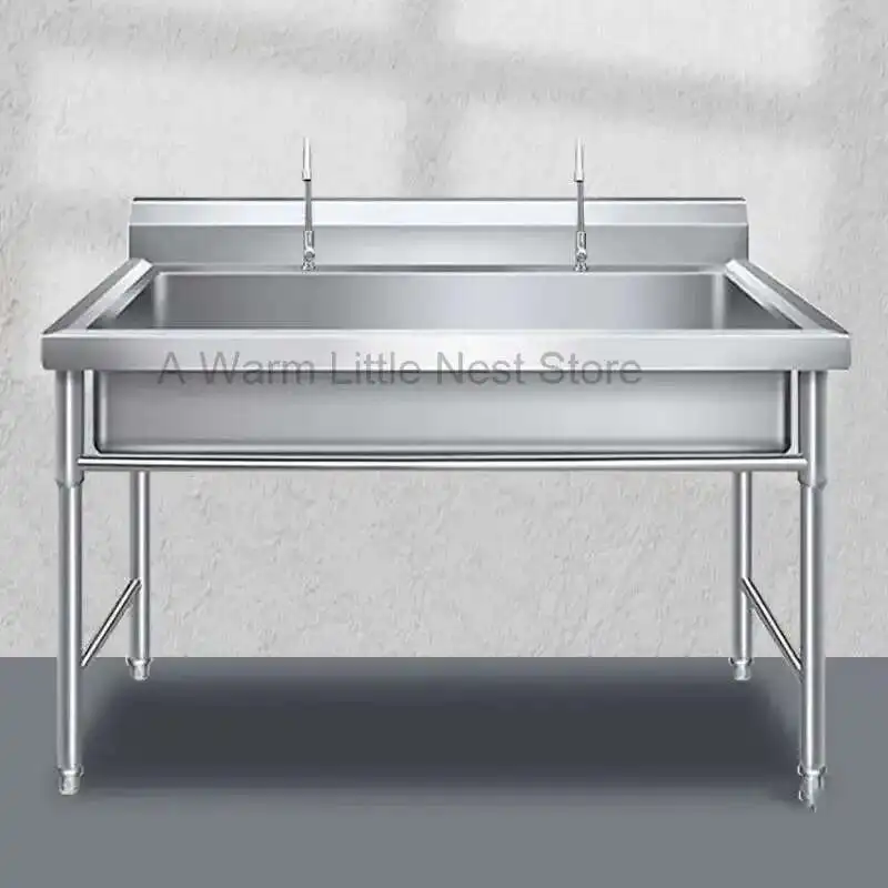 

Commercial Stainless Steel Kitchen Sinks for Restaurant Integrated Single Washing Sinks School Custom Wash Basin with Bracket GM