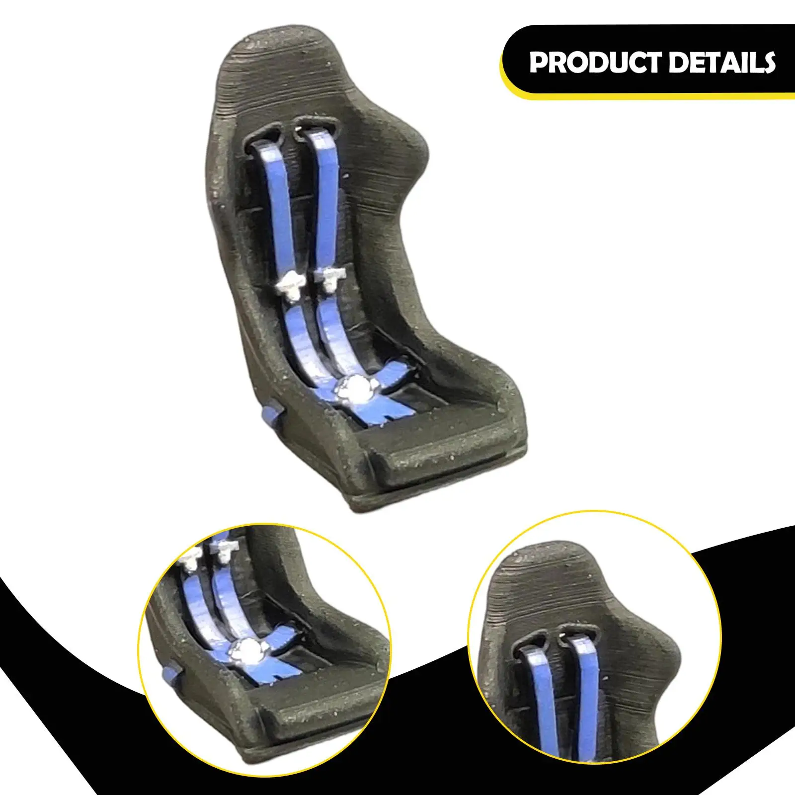 1/64 Sport Bucket Racing Seat Resin Mini Car Interior Accessory for Micro Landscape Desktop Decoration Architectural Buildings