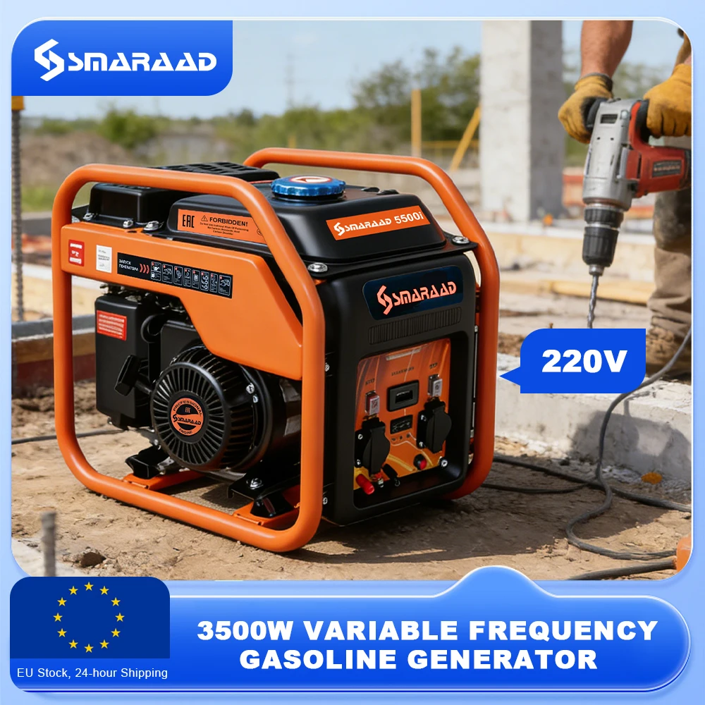 Leistungsstarker 3500W Benzinmotor-Generator mit variabler Frequenz, 4-Takt, tragbar für Camping, Wohnmobil und Garten.