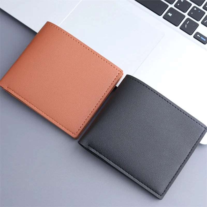 Men Multifunctional Wallet Short Thin Male Wallets Fashion Casual Men Wallet Solid Color Simple All-Match Concise Wallets