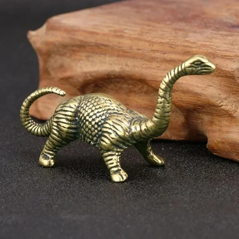 

Tiger King Catching Deer Dragon and Dinosaur Statue Small Ornament Antique Bronze Animal Miniature Home Desk Decorations Craft