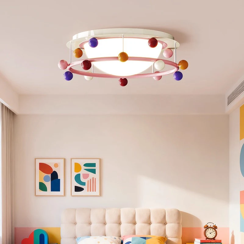 Memphis Children's Room Ceiling Lights Color Magic Bean Interstellar Planet Lamp Warm Baby Room Boy Girl Bedroom Ceiling Lamps